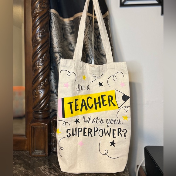 “I’m A Teacher. What’s Your Superpower” Tote Bag - Picture 1 of 1
